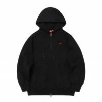 T1 Logo Zip-Up Hoodie - Black
